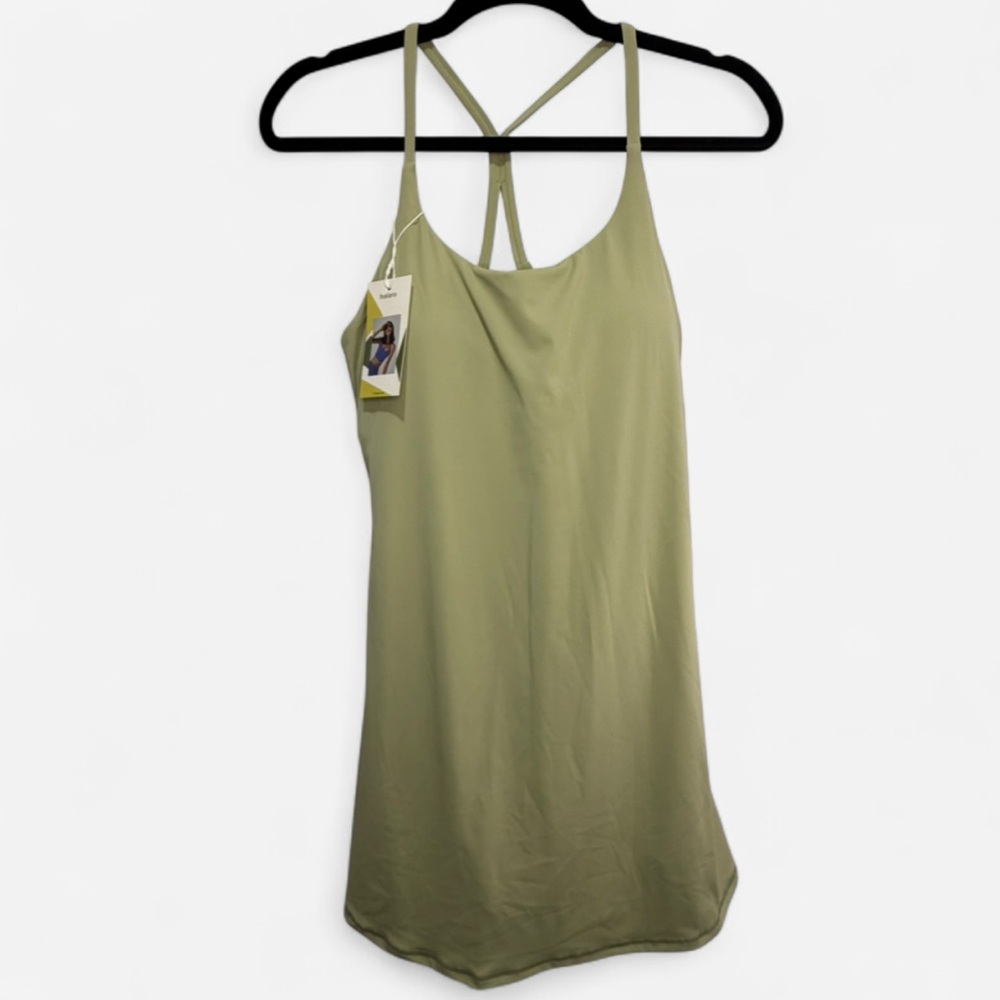 HALARA Light Olive Green Strappy Slip Dress